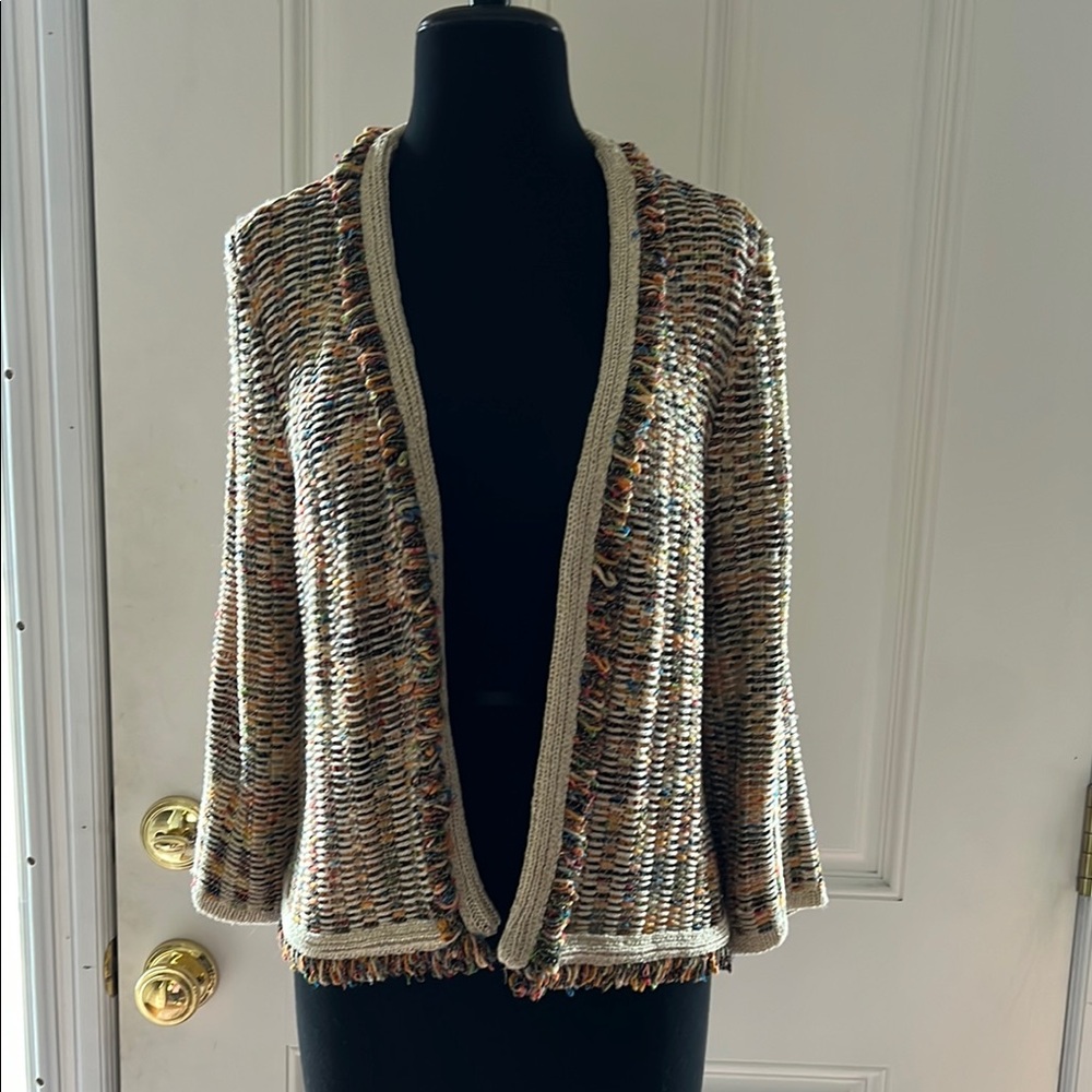 Multicolor Open-Front Women's Sweater
